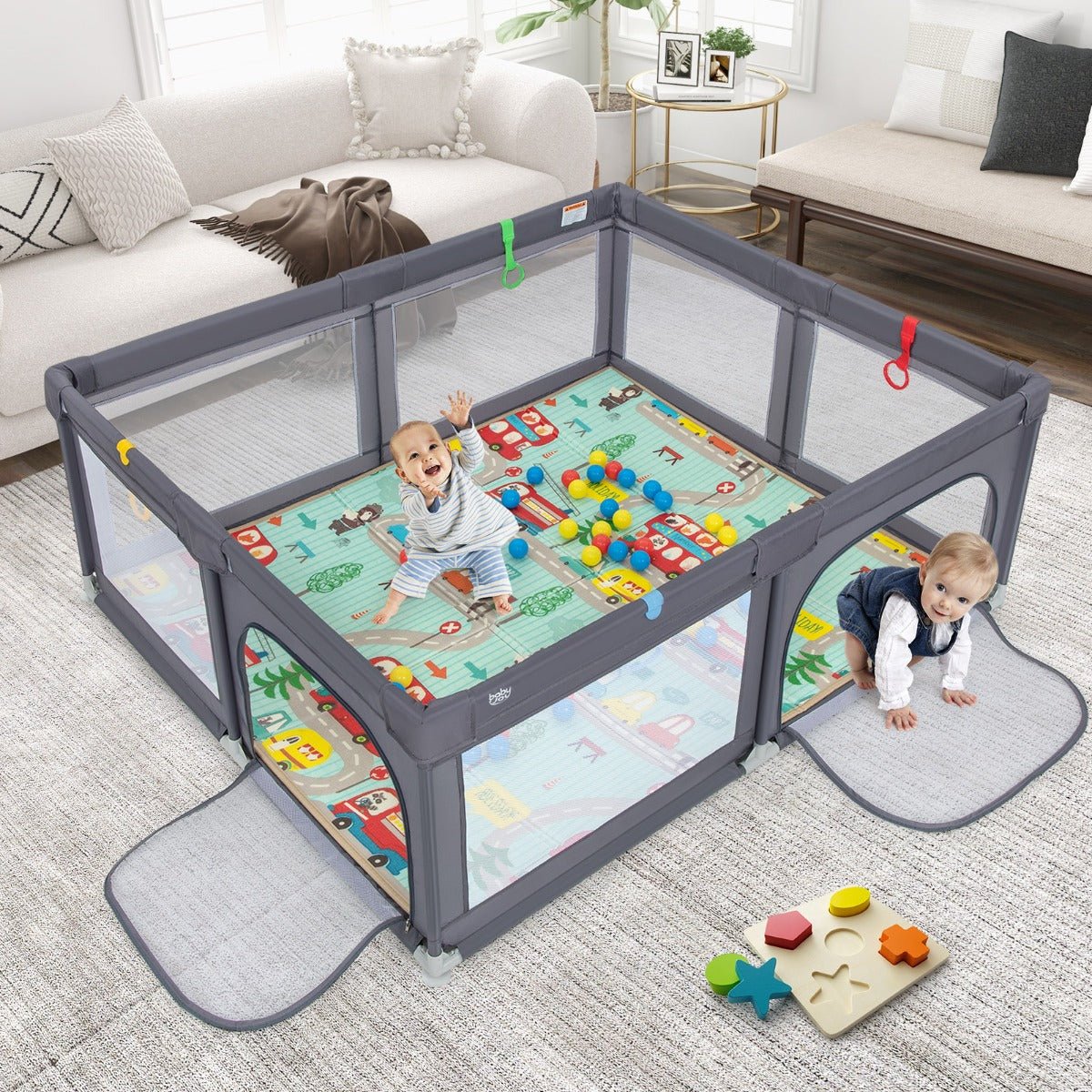 Baby Playpen with Mesh Sides for Visibility