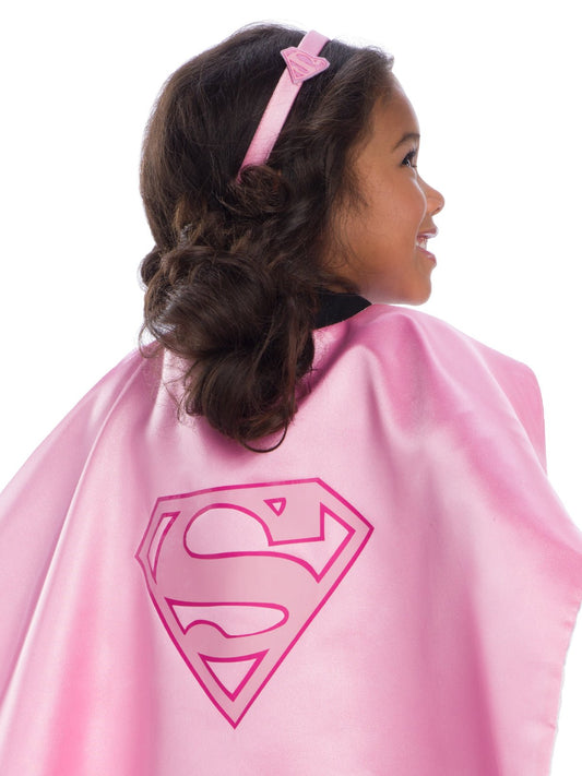 Supergirl cape and headband set for girls, official DC Comics costume for imaginative play.
