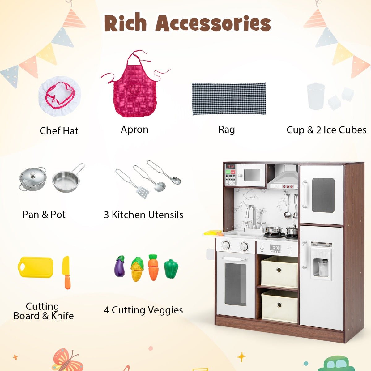 Coffee Hue Play Kitchen: Light & Sound Features