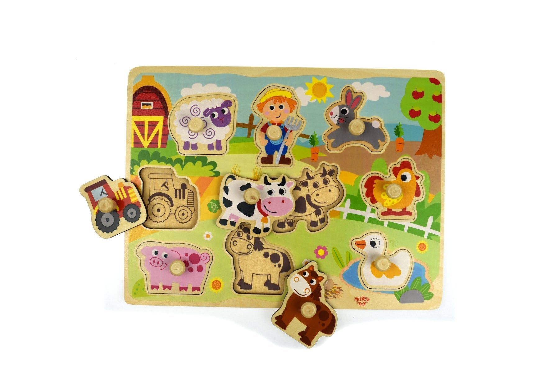 Discover the Fun and Learning with Tooky Toy Farm Peg Puzzle