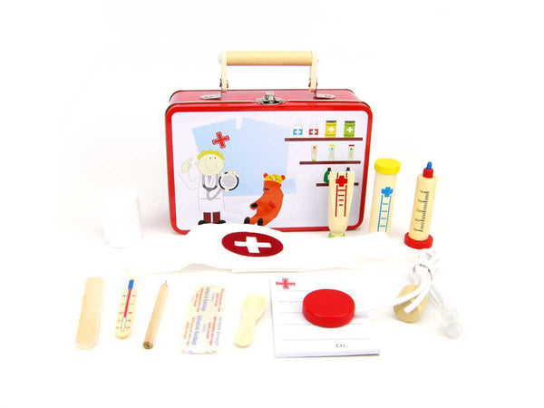 Doctor Play Set in Tin Case - Pretend Medical Kit for Kids