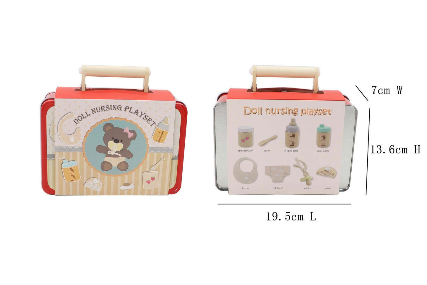 Imaginative Play for Kids - Teddy Bear Nursing Set in Tin Case Imaginative Play for Kids - Teddy Bear Nursing Set in Tin Case