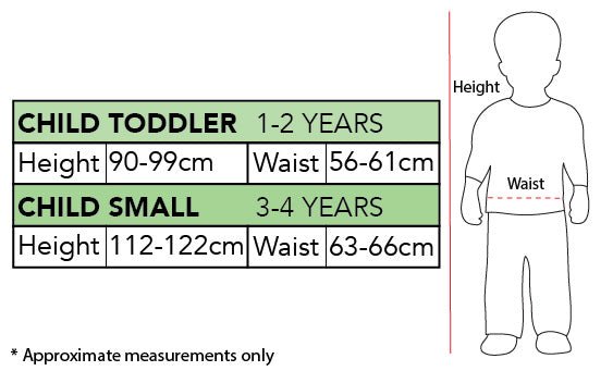 Measurements Child Eensy Weensy Spider Fun Costume