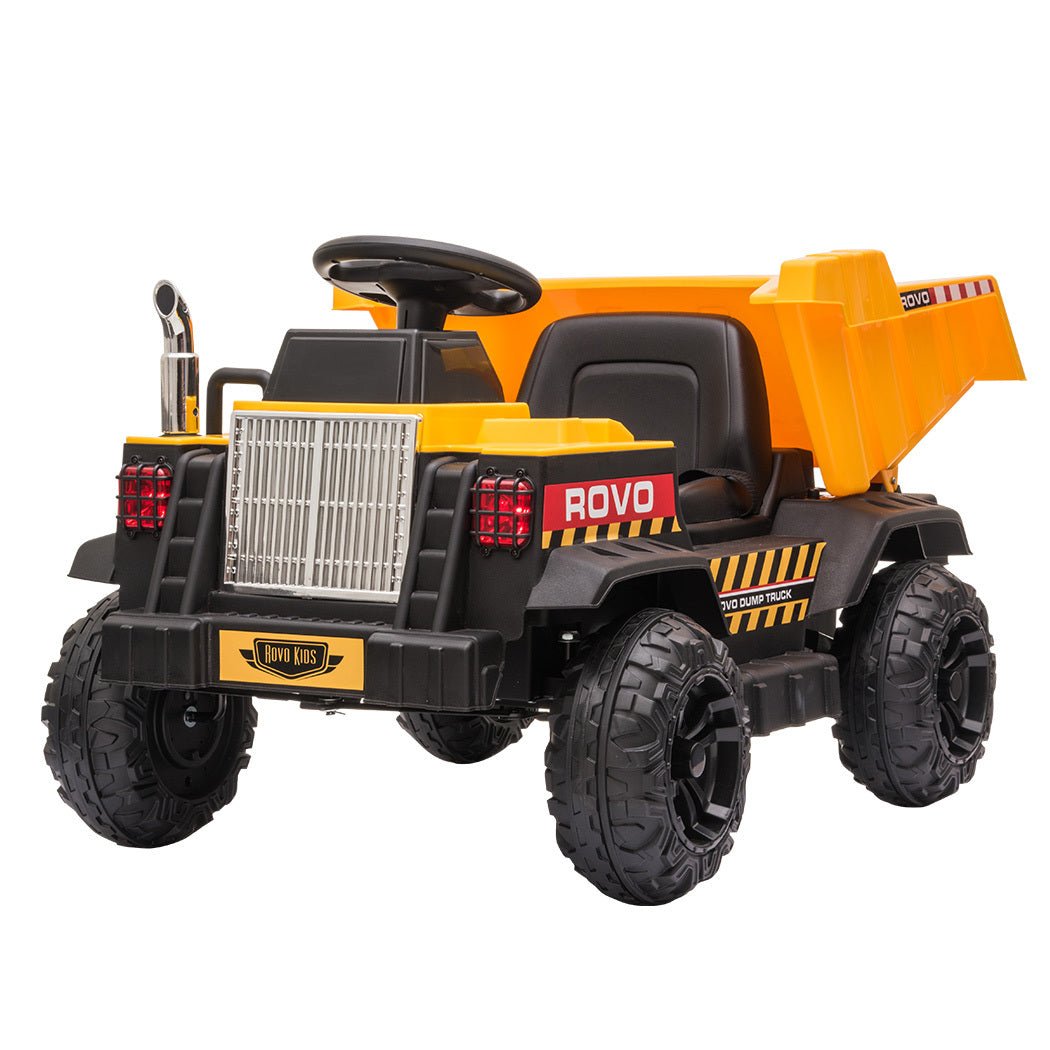 Electric Ride On Toy Dump Truck with Bluetooth Music Yellow