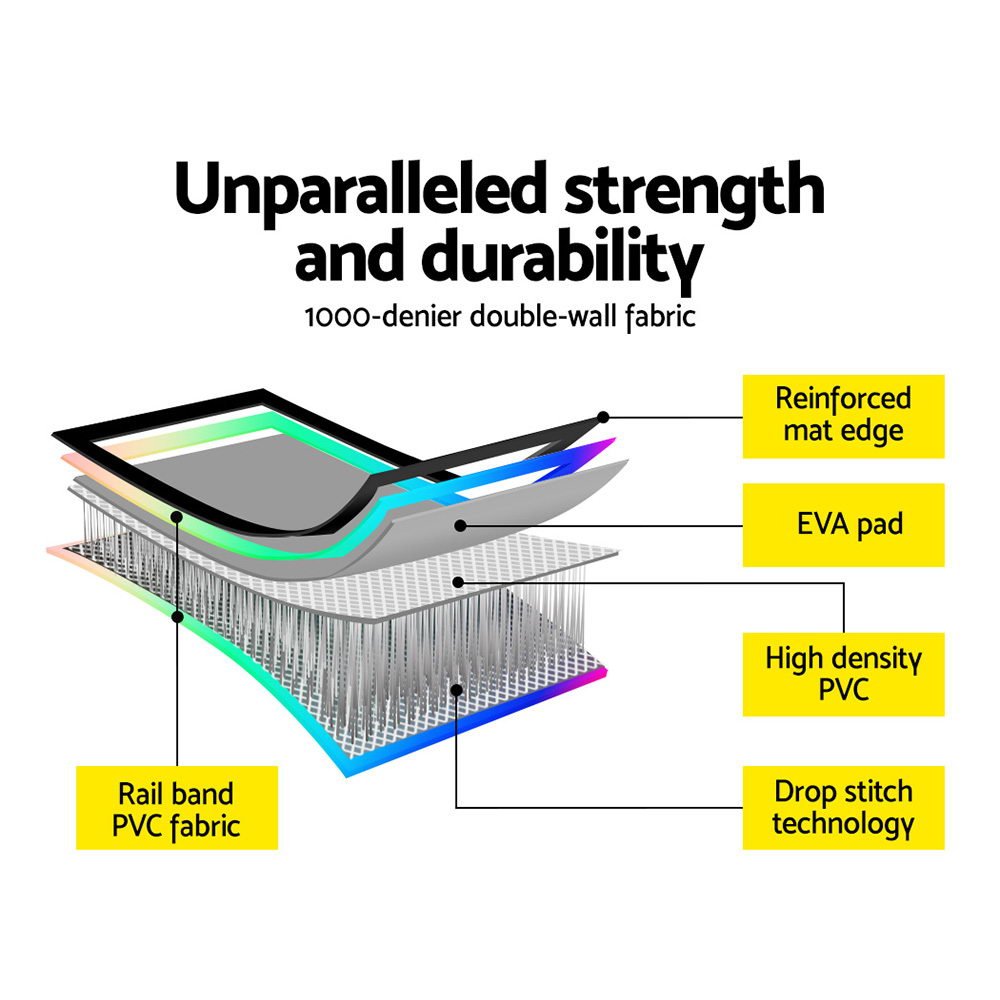 Inflatable 3m air track mat for gymnastics and yoga, perfect for kids at home.
