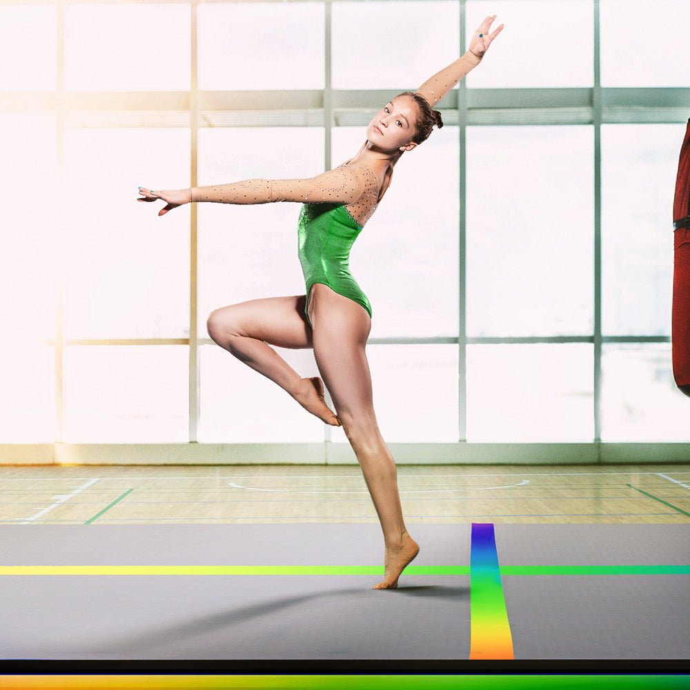 Inflatable 5M Air Track mat for gymnastics tumbling, great for childrens exercise at home.