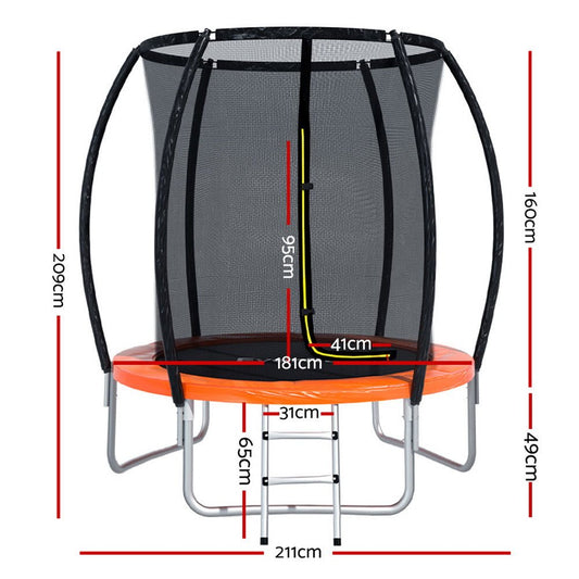 vibrant orange kids fun trampoline