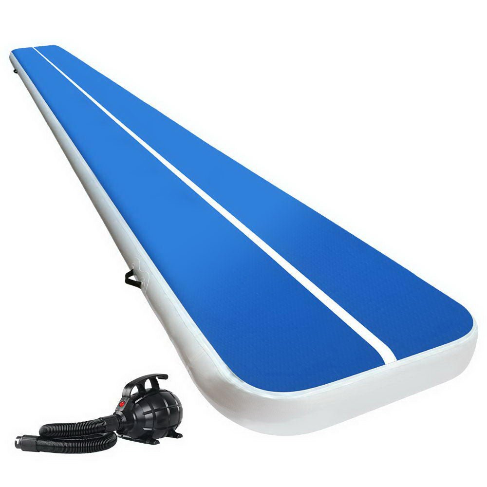 Everfit 6X1M Inflatable Air Track Mat 20CM Thick with Pump Tumbling Gymnastics Blue | Kids Mega Mart | Shop Now!