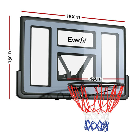 Everfit 43 Wall Mounted Basketball Hoop for Kids Indoor/Outdoor Play, Pro Backboard Sports