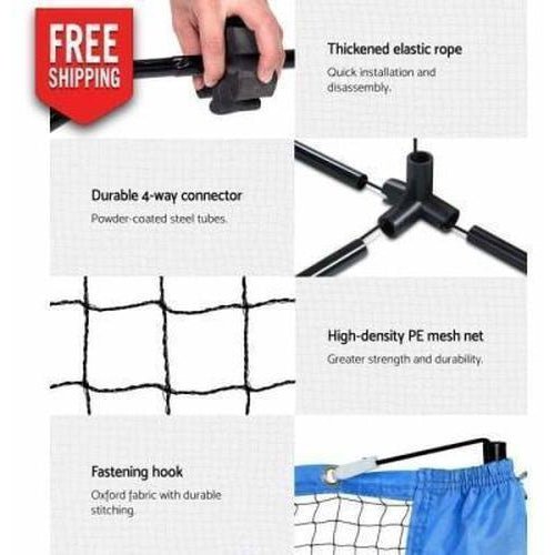 Everfit Portable Sports Net for Kids - Ideal for Volleyball, Tennis, Soccer - 4m Blue Everfit Portable Sports Net for Kids - Ideal for Volleyball, Tennis, Soccer - 4m Blue