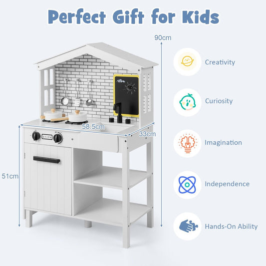 Kids Mega Mart - Shop the Farmhouse Wooden Play Kitchen Toy