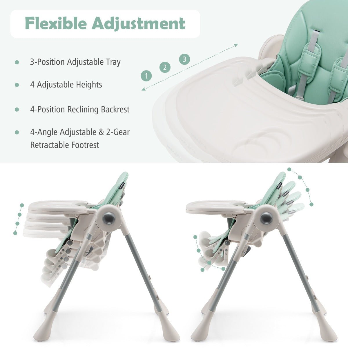 Buy Foldable Convertible Baby High Chair - Green, Adjustable Height Buy Foldable Convertible Baby High Chair - Green, Adjustable Height