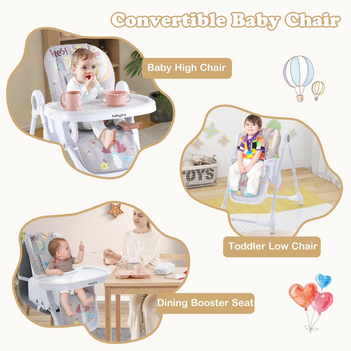 Baby Enjoying Foldable High Chair