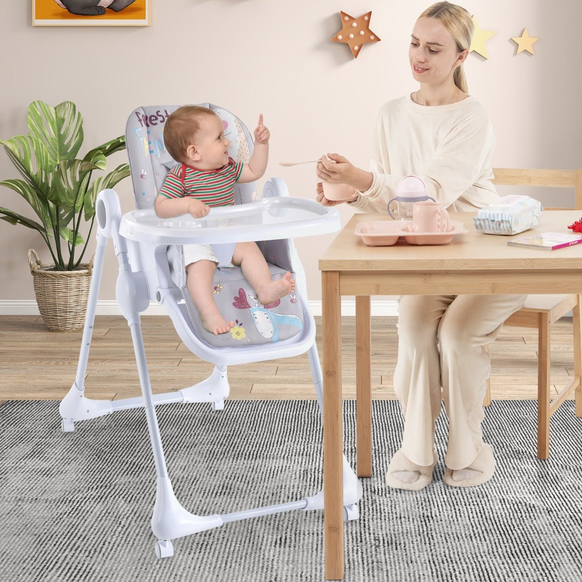 Shop Now Adjustable Grey High Chair