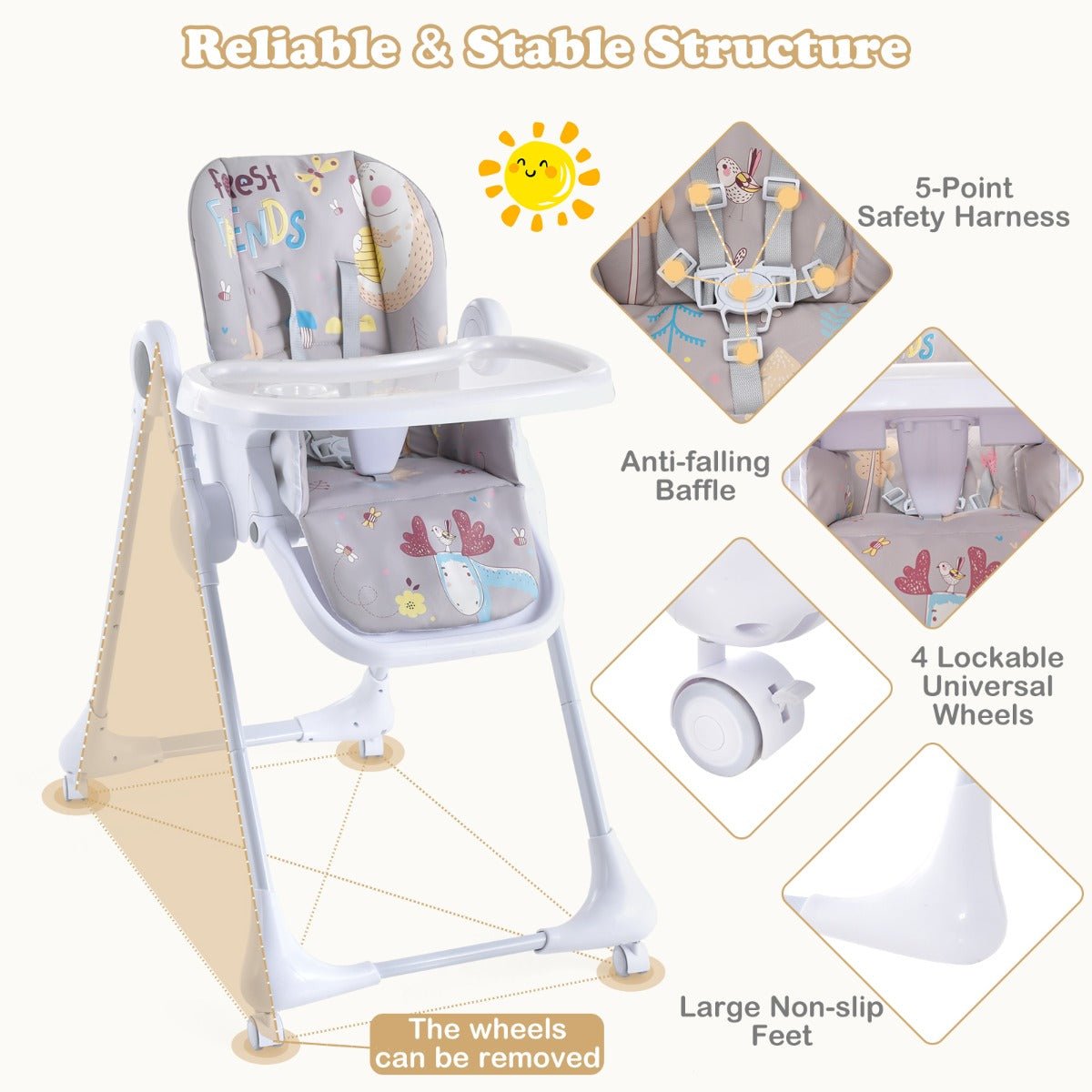 Buy Grey Adjustable High Chair Today