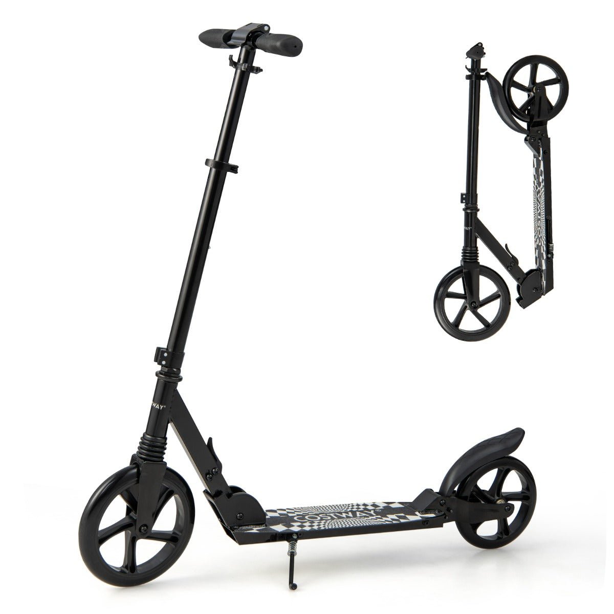 Enhance Outdoor Fun: Kids Foldable Scooter with LED Light (Black)