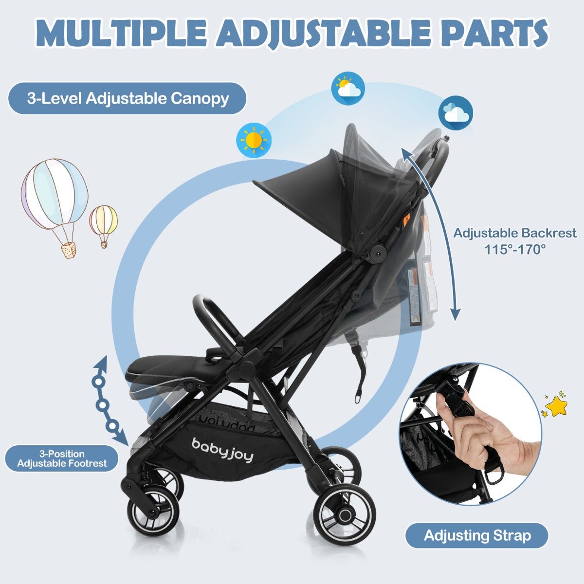 Buy Black Folding Infant Stroller at Kids Mega Mart