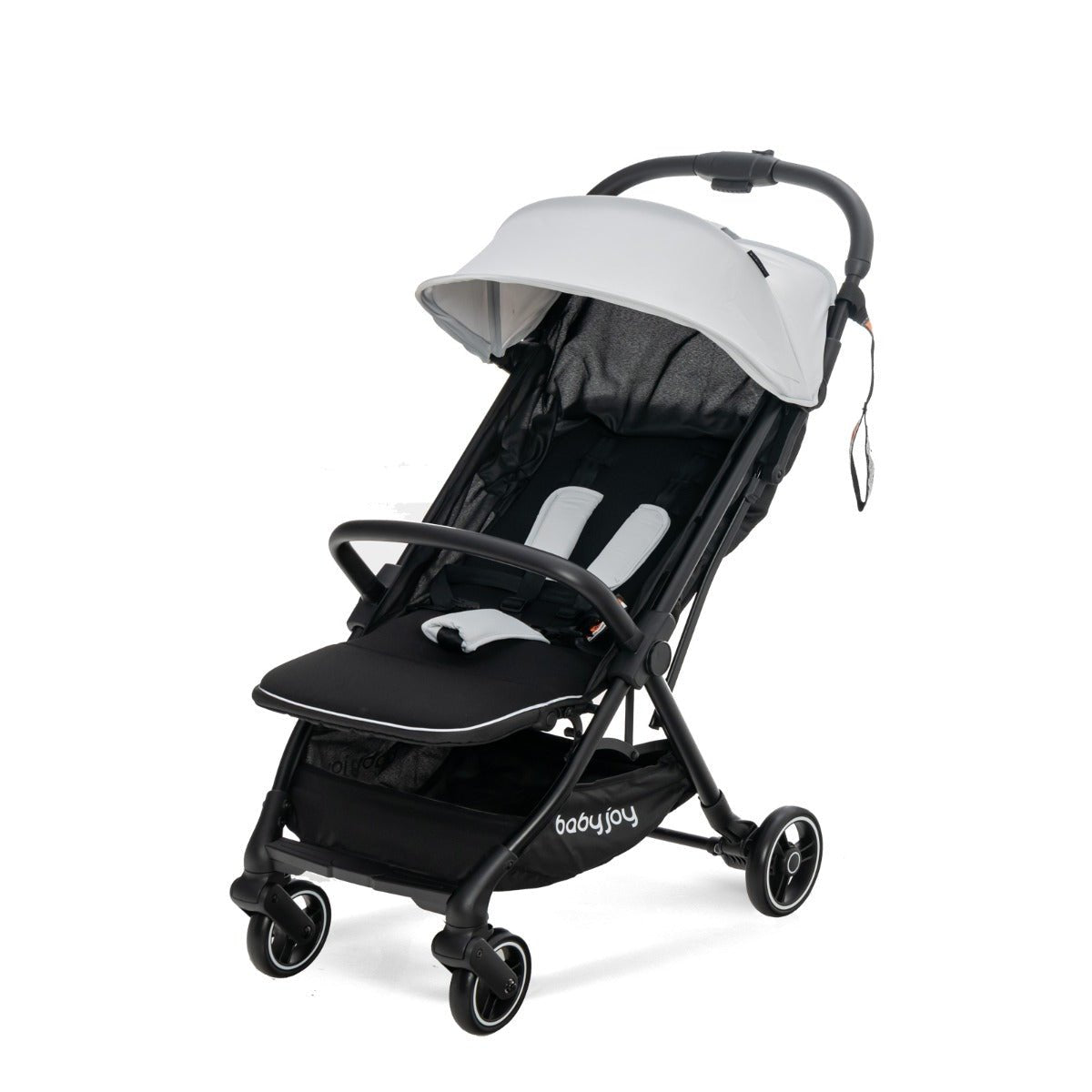 Grey Folding Infant Stroller with Adjustable Canopy