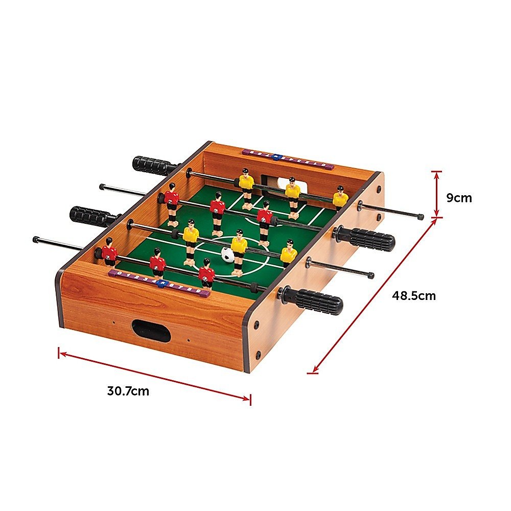 Portable kids foosball game table, perfect gift for indoor play and family fun.