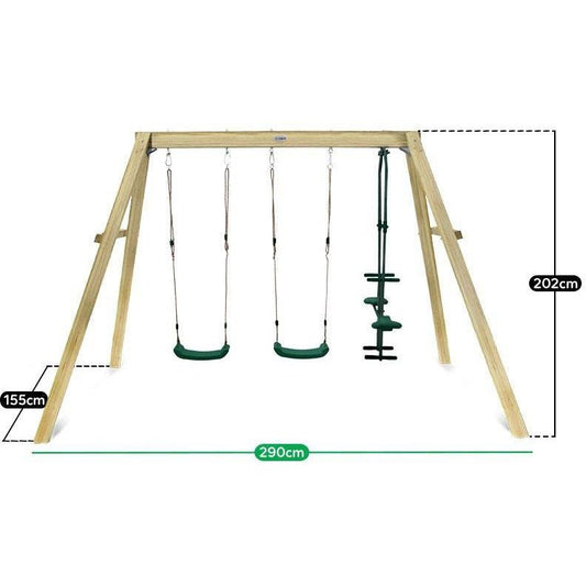 Lifespan Kids Forde Double Wooden Swing Set with Glider | Outdoor fun for kids
