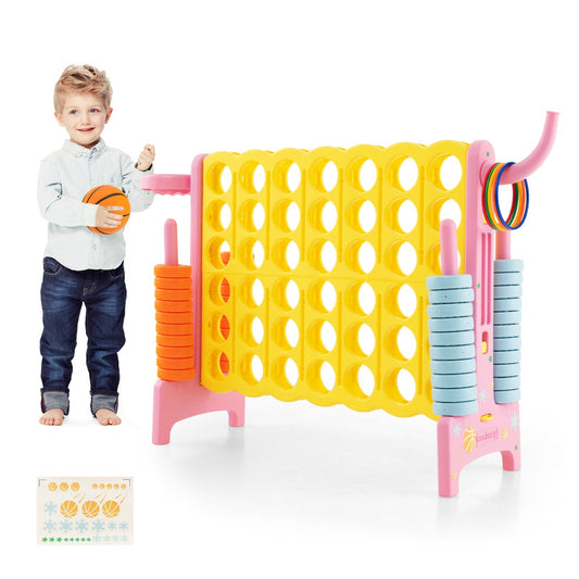 Pink Jumbo 3 in 1 Connect Four Game Set for Kids, perfect for home entertainment.