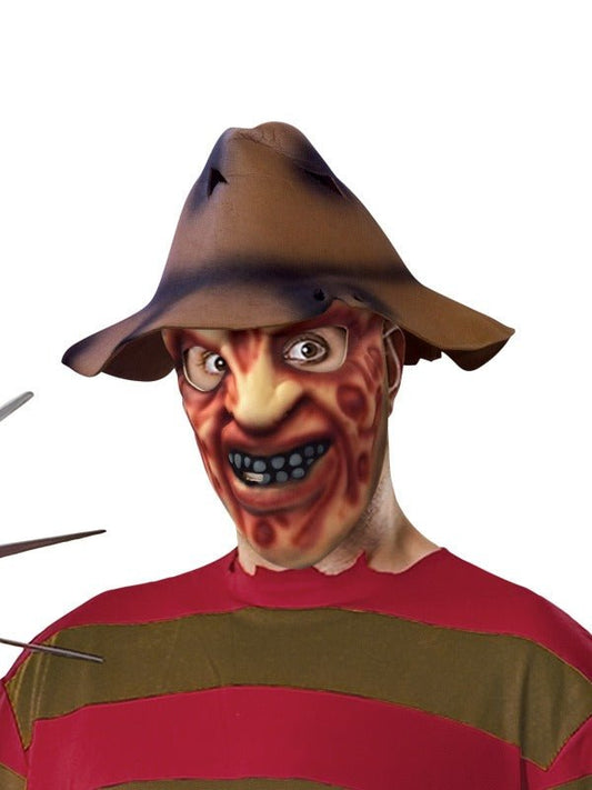 Adult Freddy Krueger Halloween Costume for A Nightmare on Elm Street with realistic glove.