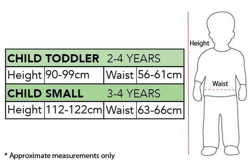 Giraffe Costume for Kids Measurements