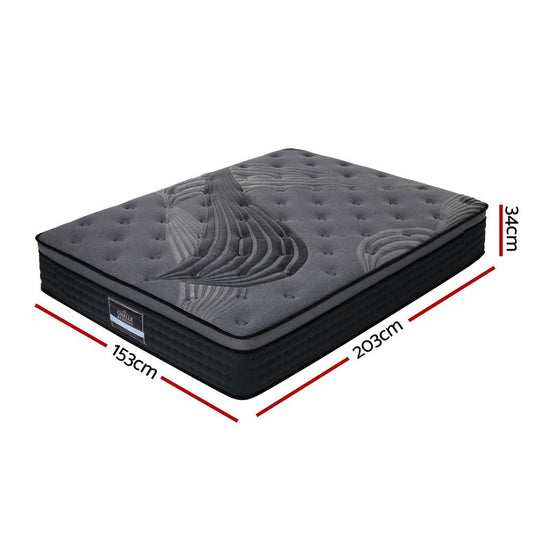 Alanya Euro Top Pocket Spring Mattress 34cm Thick Queen, ideal for childrens bedroom comfort.