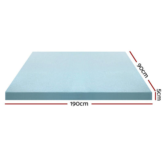 Giselle Bedding 5cm Memory Foam Mattress Topper with Cool Gel for Single Kids Bed