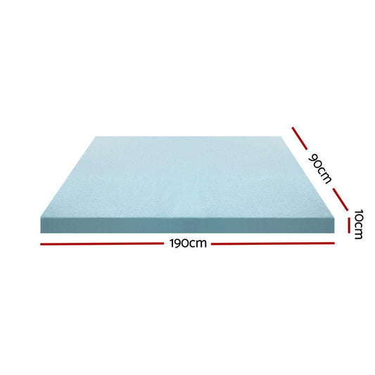 10cm Single Memory Foam Mattress Topper with Cool Gel for Kids Bed Comfort.