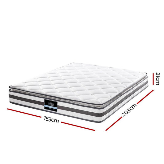 Queen-size 21cm thick Bonnell spring mattress by Giselle Bedding, ideal for kids bedroom comfort.
