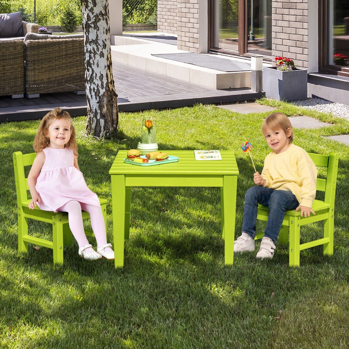 Buy the Best Green 3-Piece Kids Table & Chairs Set
