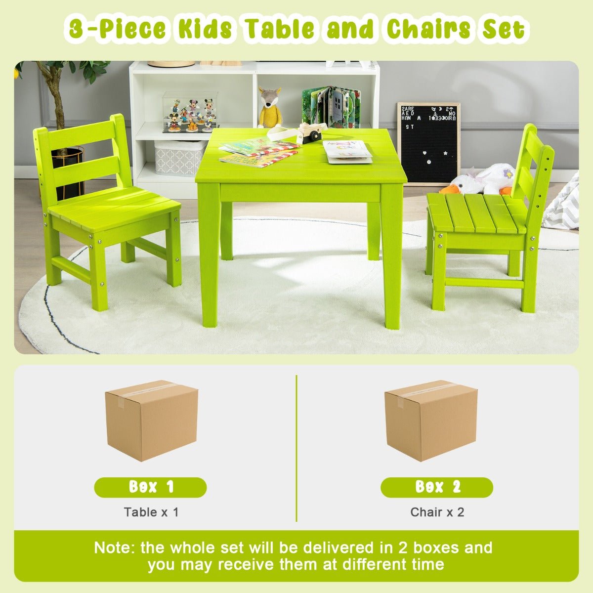 Green Kids Table & Chairs Set: Where Imagination Soars