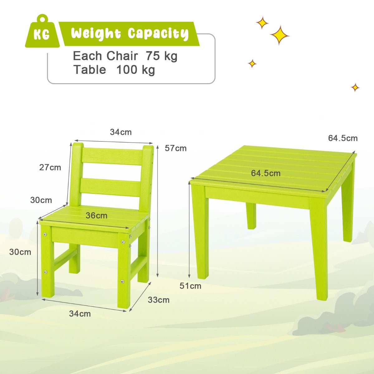 Quality and Excitement: Green Kids Table Set