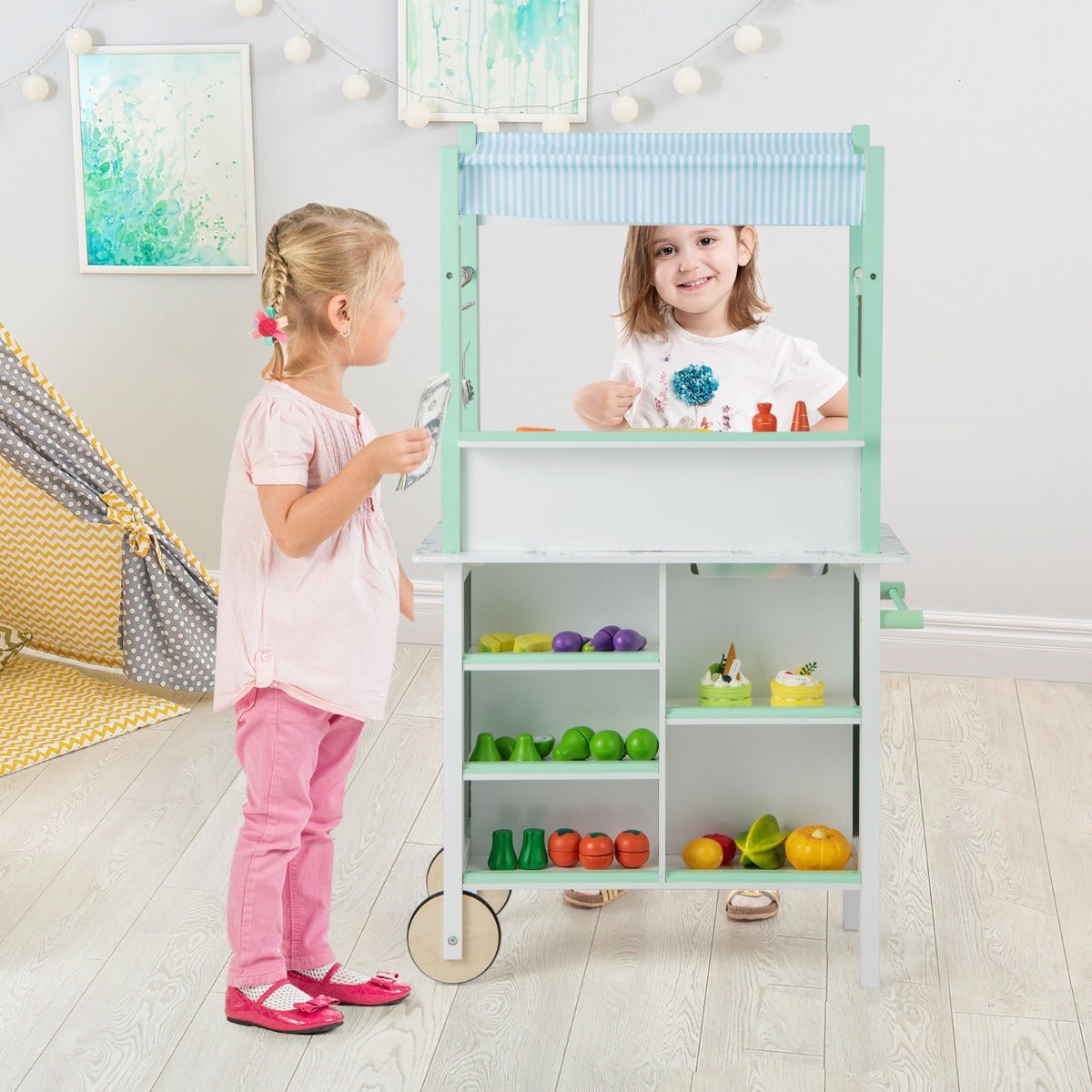 Fresh Market Imaginations with Green Wooden Kitchen