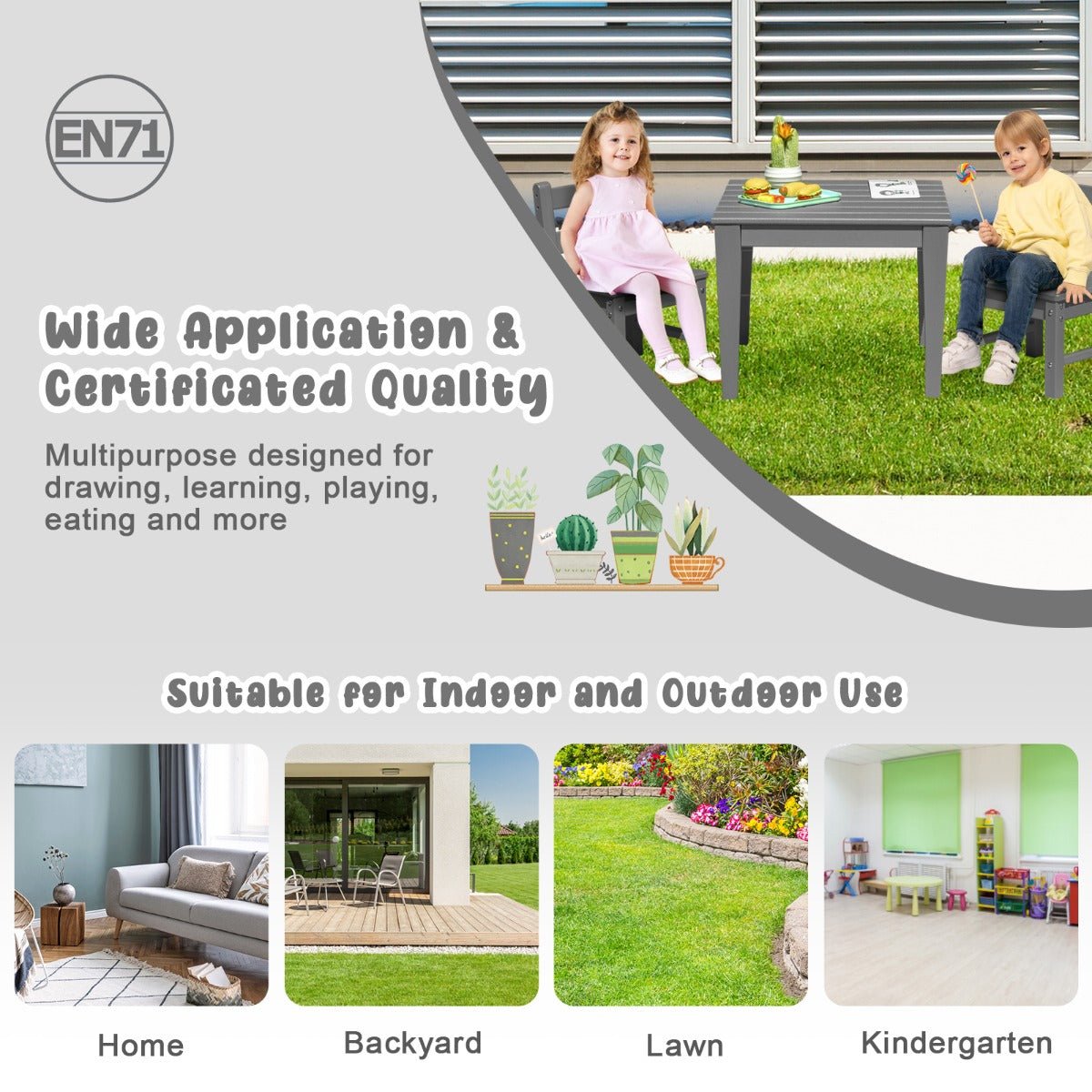 Shop for Enhanced Playtime: Grey Kids Table Set Shop for Enhanced Playtime: Grey Kids Table Set