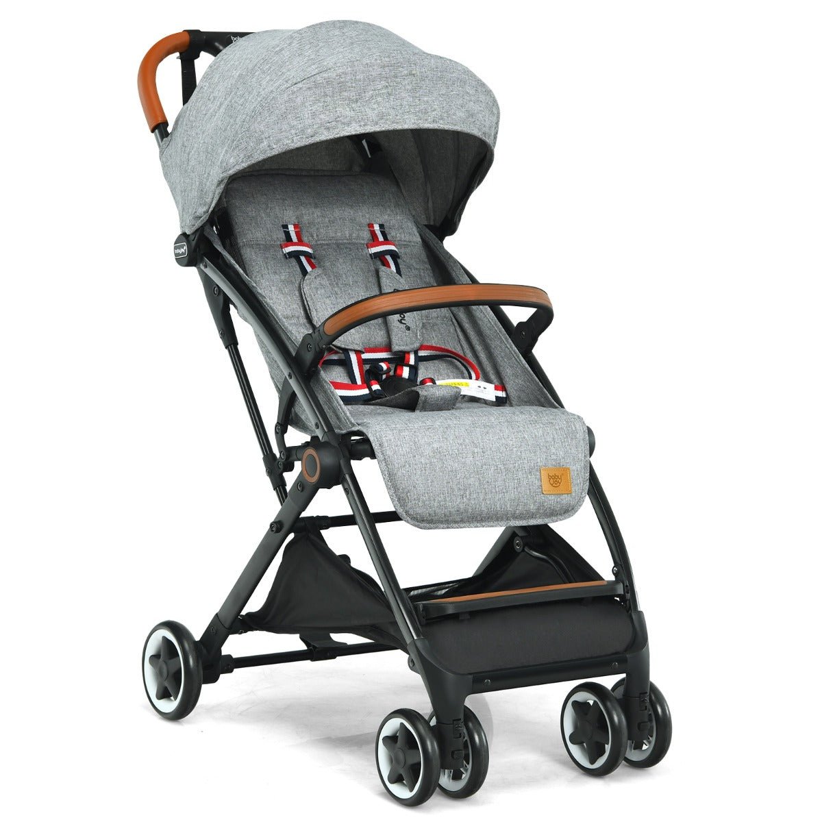 Comfort-First Grey Canopy Stroller for Babies