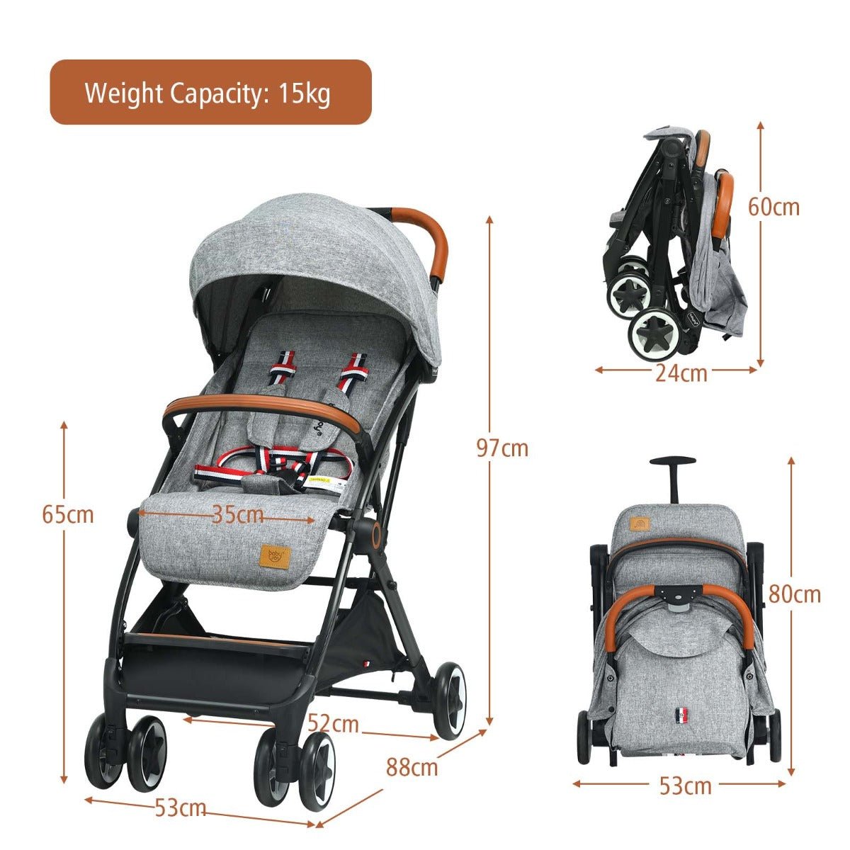 Essential Grey Stroller for Active Families