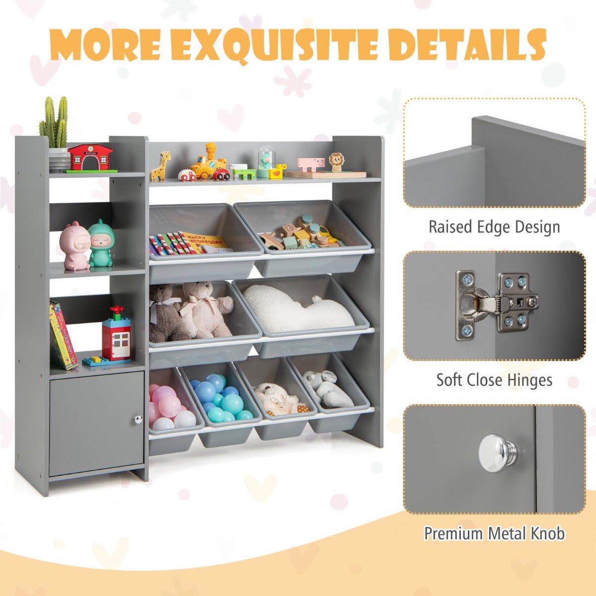 Space-Saving Grey Storage Solution for Playrooms