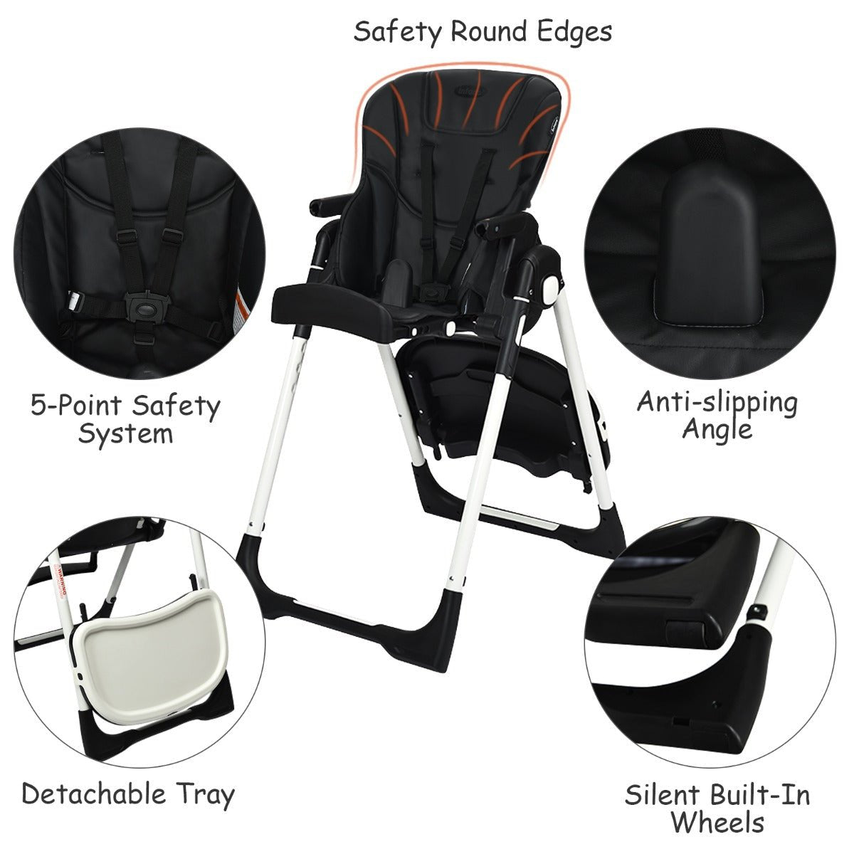 Shop Kids Mega Mart for Adjustable Backrest Highchair - Black