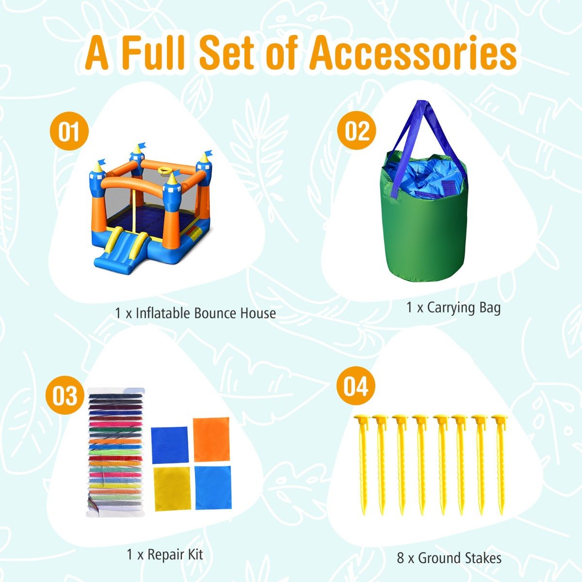 Inflatable Bounce House Slide & Basketball Hoop - Air Blower Not Included Inflatable Bounce House Slide & Basketball Hoop - Air Blower Not Included