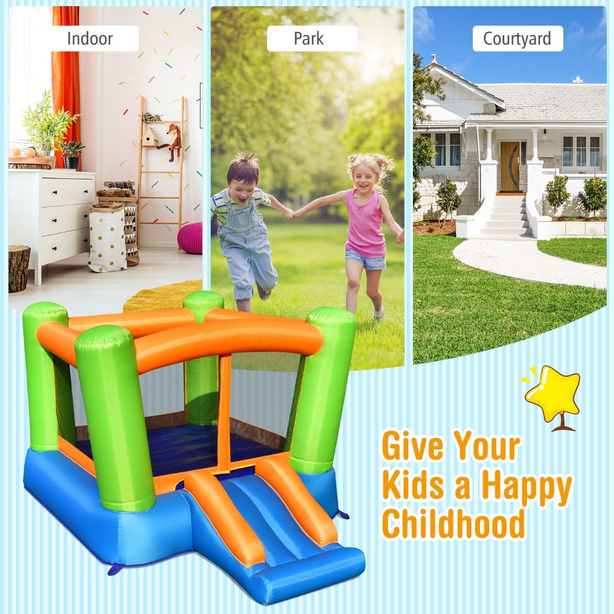 Inflatable Bounce House Slide - Air Blower Not Included Inflatable Bounce House Slide - Air Blower Not Included