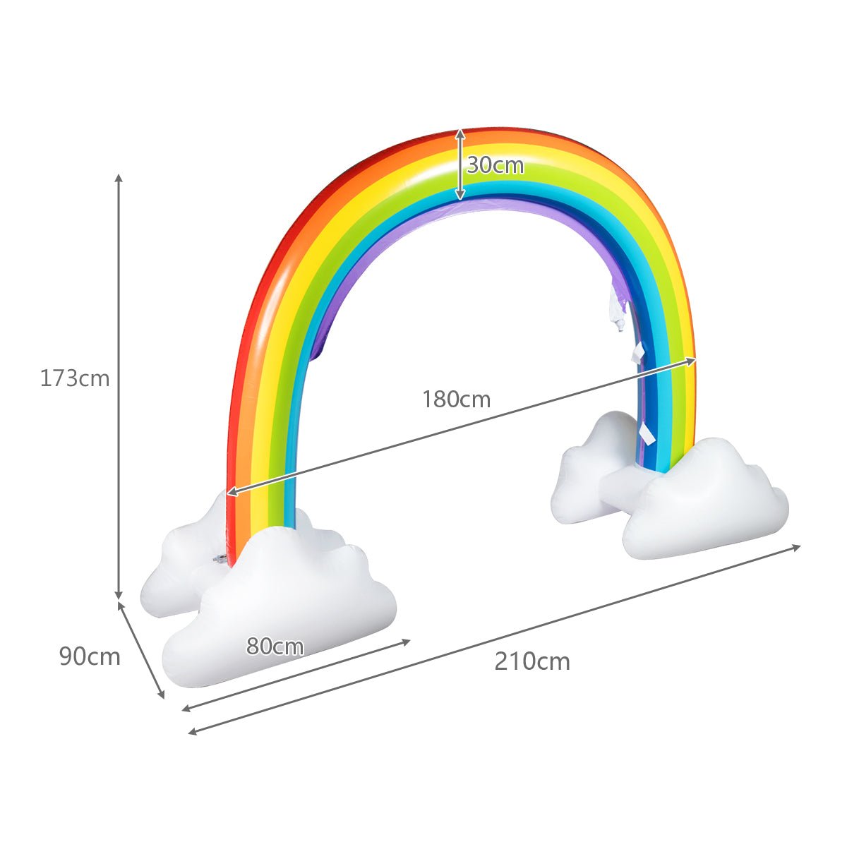 Vibrant Water Playtime: Inflatable Rainbow Sprinkler for Backyard, Beach, and Lawn