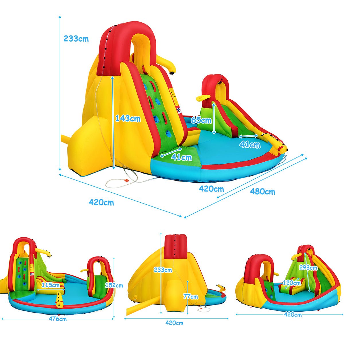 Wave of Excitement: Inflatable Water Park Castle with 680W Electric Air Blower