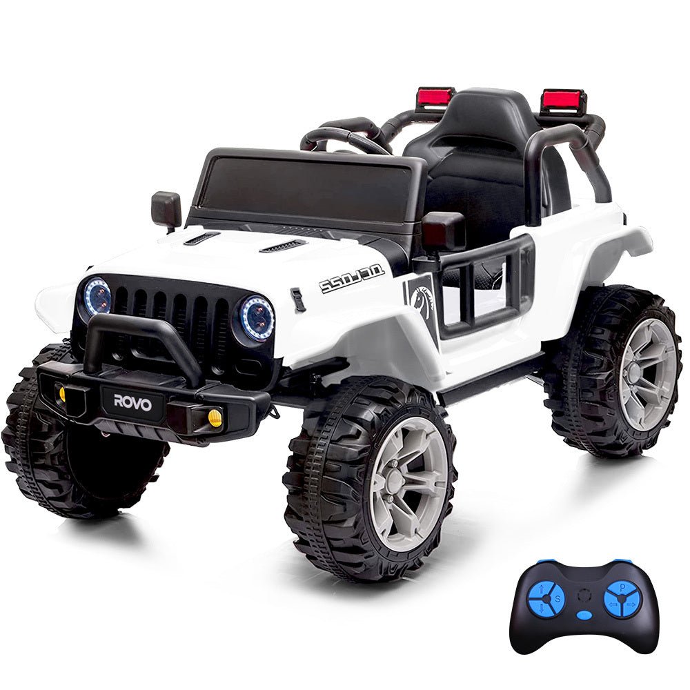 Buy Rovo Kids Jeep Inspired Electric Ride On Toy Car White