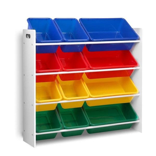 Keezi Kids 12 Plastic Bins Toy Box Storage Cabinet | Kids Mega Mart | Shop Now!