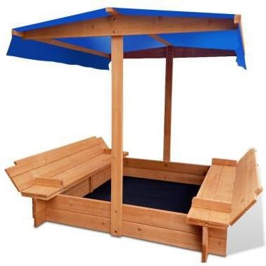 Keezi Kids Sand Pit with Canopy | Outdoor wood toy for active, imaginative play. Keezi Kids Sand Pit with Canopy | Outdoor wood toy for active, imaginative play.