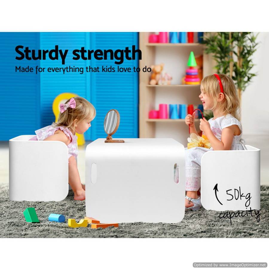 Furniture Keezi Kids Table and Chair Study Desk Set White Sturdy Furniture