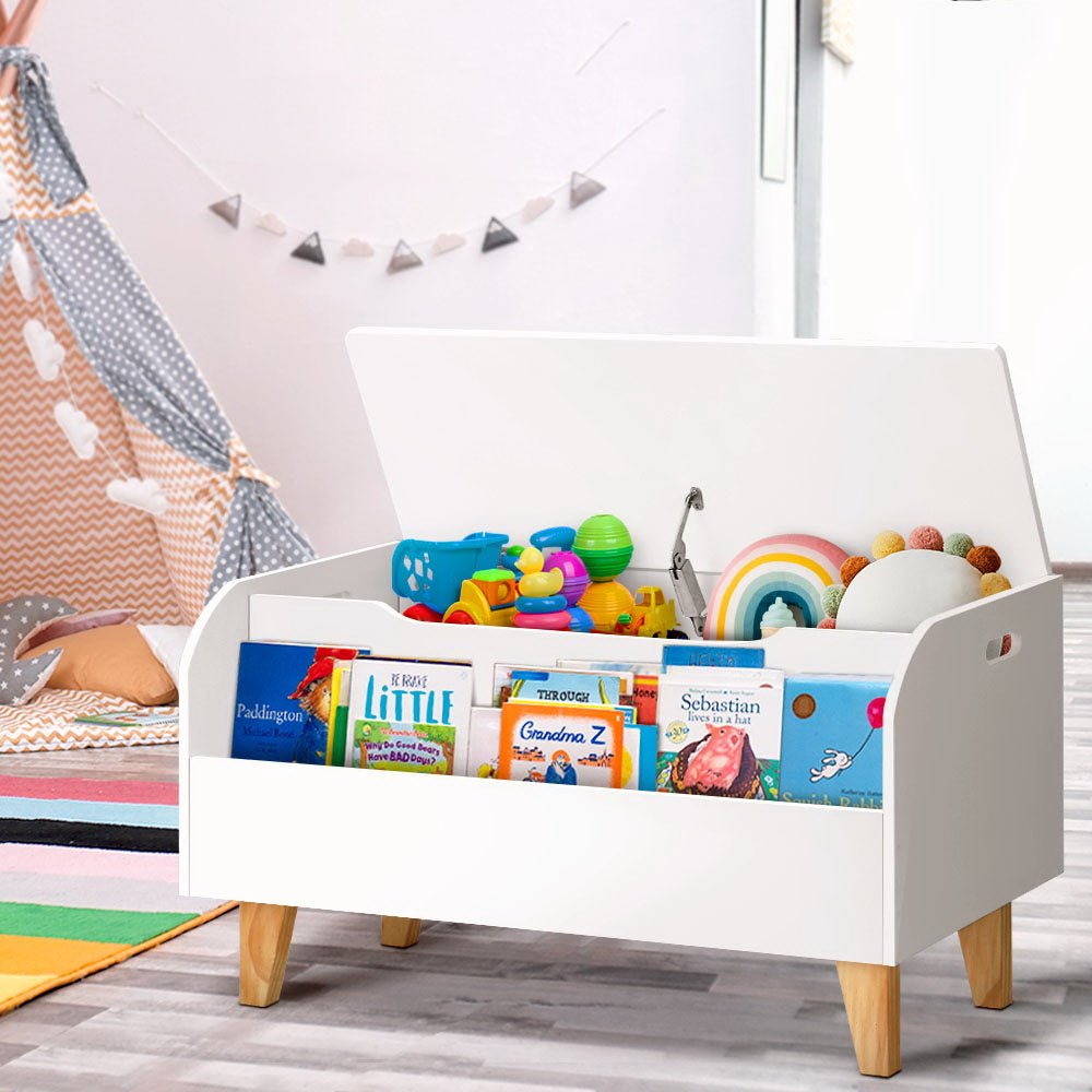 Keezi Kids Toy Box Bookshelf - Colorful storage solution for childrens rooms, keeping toys organized. Keezi Kids Toy Box Bookshelf - Colorful storage solution for childrens rooms, keeping toys organized.