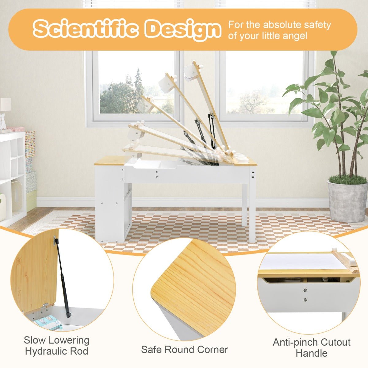 Colourful Easel Table for Children's Art Projects Colourful Easel Table for Children's Art Projects